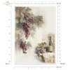 Papier decoupage morwowy FPA3023, Seria Toskania - Martwa natura, wino, winogrona, rustykalny styl, tryptyk